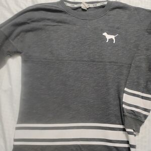 PINK Victoria's Secret Gray Sweatshirt with Logo Tag
